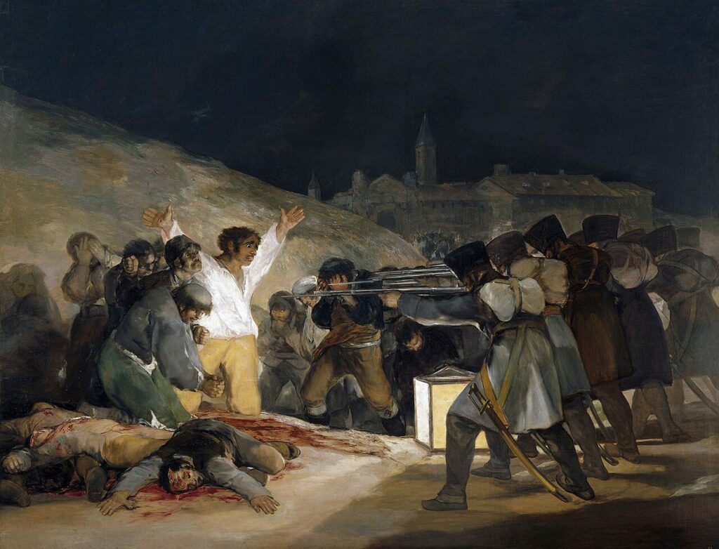« Les sentiers de la gloire », Quand S. Kubrik et C. Nevinson dénoncent les horreurs de la guerre 7 Francisco de Goya y Lucientes Los fusilamientos del tres de mayo 1814