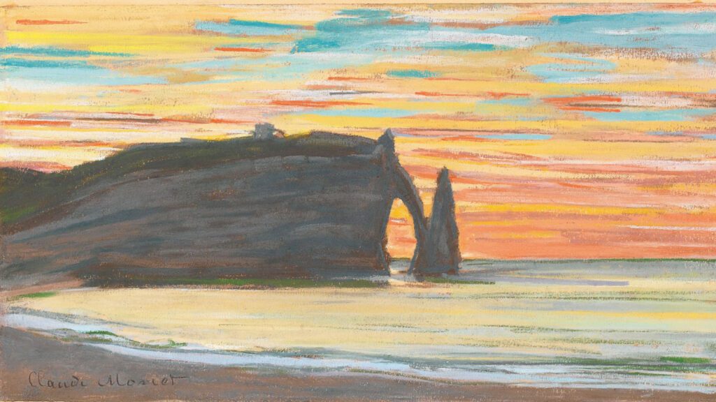 initial 184 monet etretat laiguille et la porte daval