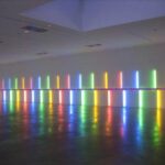 Site specific installation by Dan Flavin 1996 Menil Collection Houston Texas